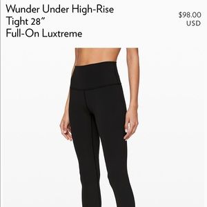 Lululemon Black Wunder Unser Size 6